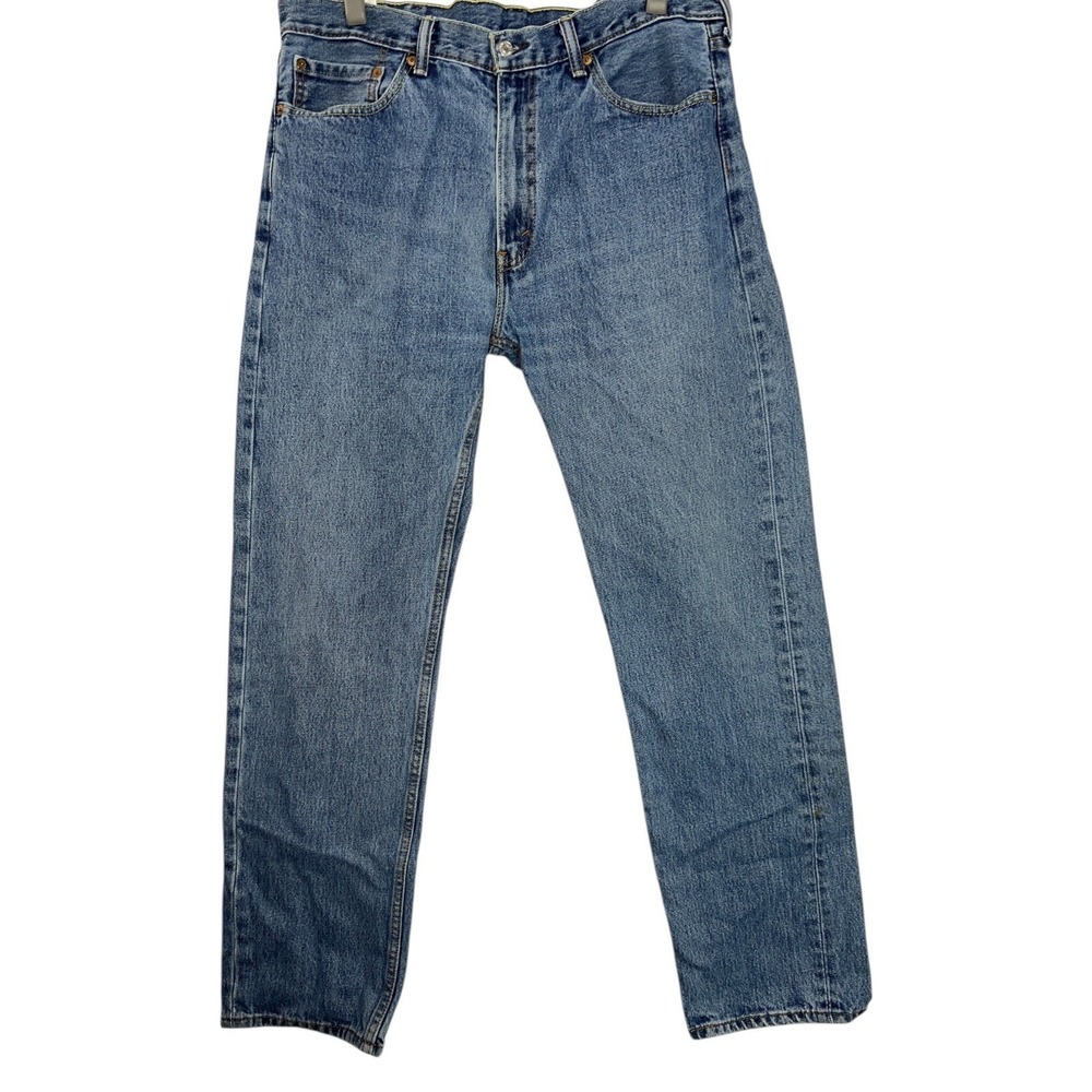 Levi Strauss‎ & Co 505 Mens Jeans W38 L34 Blue Medium Wash Straight Leg Cotton